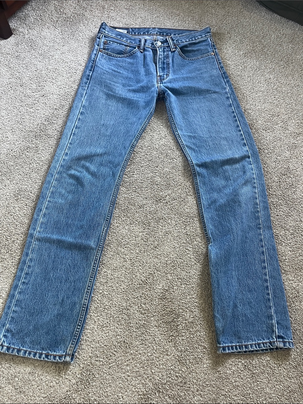 Levi’s 505 💯% Cotton Zip Fly tagged W31 L34 see measurments